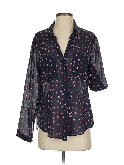 Pre-owned Cloth & Stone 3/4 Sleeve Blouse In Black