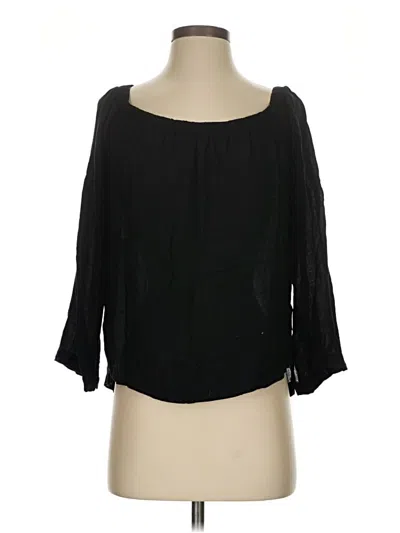 Pre-owned Cloth & Stone 3/4 Sleeve Blouse In Black
