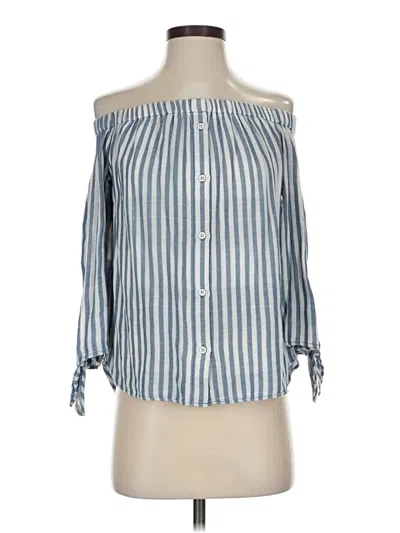 Pre-owned Cloth & Stone 3/4 Sleeve Blouse In Blue