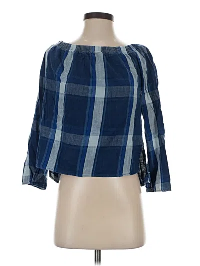 Pre-owned Cloth & Stone 3/4 Sleeve Blouse In Blue
