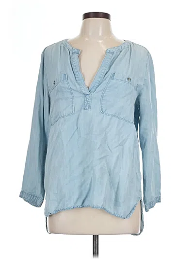 Pre-owned Cloth & Stone 3/4 Sleeve Blouse In Blue
