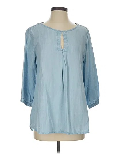 Pre-owned Cloth & Stone 3/4 Sleeve Blouse In Blue