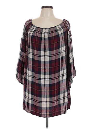 Pre-owned Cloth & Stone 3/4 Sleeve Blouse In Burgundy