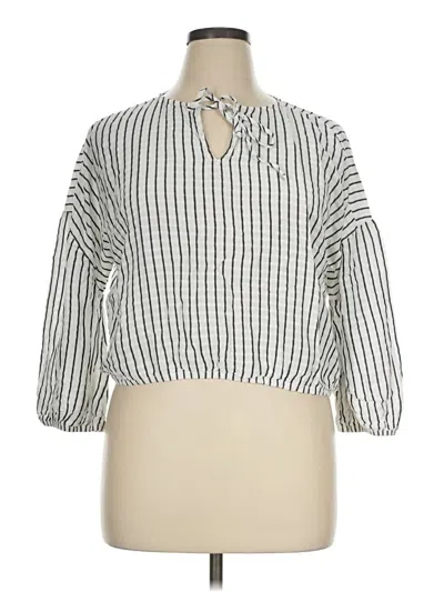 Pre-owned Cloth & Stone 3/4 Sleeve Blouse In Ivory