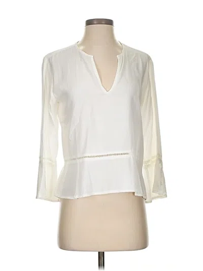 Pre-owned Cloth & Stone 3/4 Sleeve Blouse In White