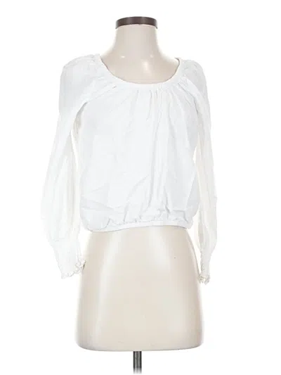 Pre-owned Cloth & Stone 3/4 Sleeve Blouse In White