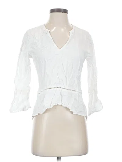 Pre-owned Cloth & Stone 3/4 Sleeve Blouse In White