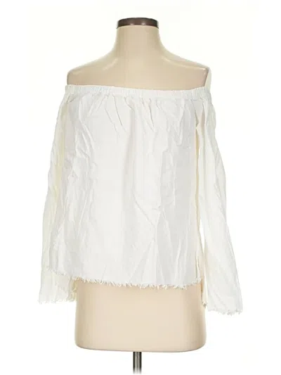 Pre-owned Cloth & Stone 3/4 Sleeve Blouse In White