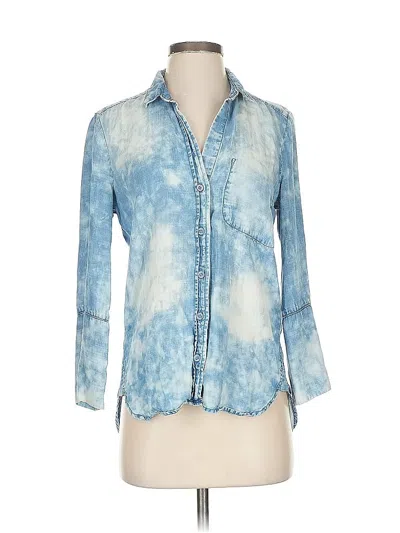 Pre-owned Cloth & Stone 3/4 Sleeve Button Down Shirt In Blue