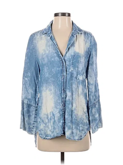 Pre-owned Cloth & Stone 3/4 Sleeve Button Down Shirt In Blue