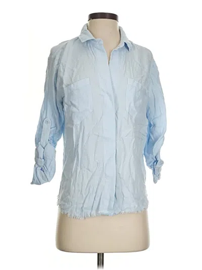 Pre-owned Cloth & Stone 3/4 Sleeve Button Down Shirt In Blue