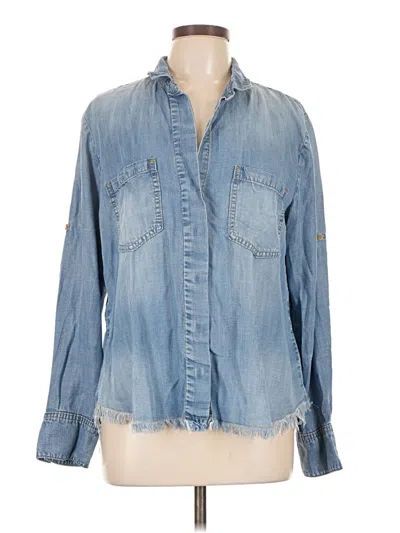 Pre-owned Cloth & Stone 3/4 Sleeve Button Down Shirt In Blue