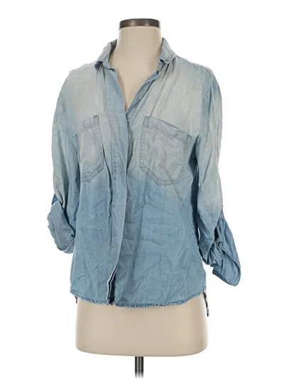 Pre-owned Cloth & Stone 3/4 Sleeve Button Down Shirt In Blue