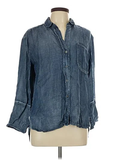 Pre-owned Cloth & Stone 3/4 Sleeve Button Down Shirt In Blue