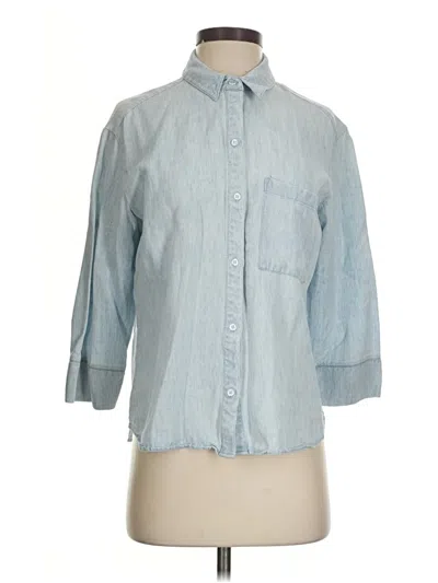 Pre-owned Cloth & Stone 3/4 Sleeve Button Down Shirt In Blue