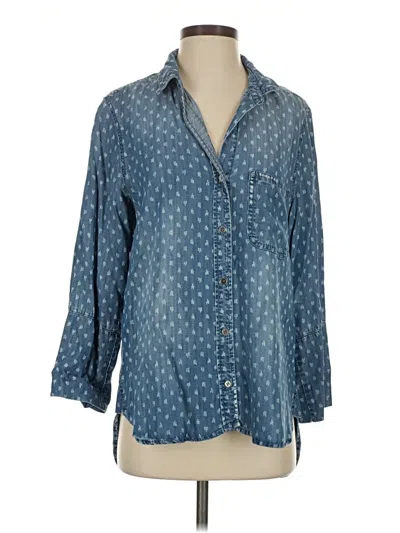 Pre-owned Cloth & Stone 3/4 Sleeve Button Down Shirt In Blue