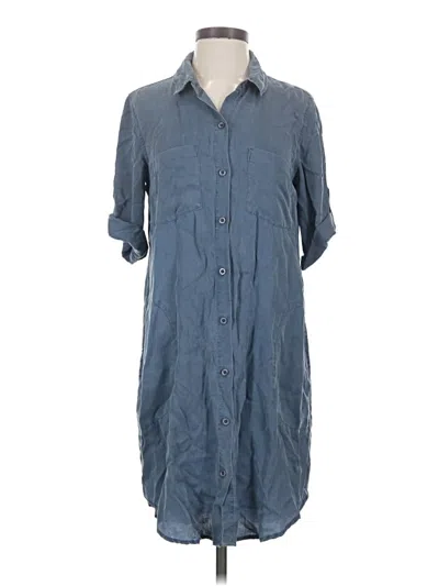 Pre-owned Cloth & Stone 3/4 Sleeve Button Down Shirt In Blue