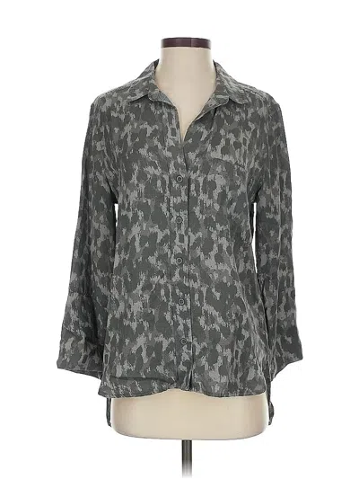 Pre-owned Cloth & Stone 3/4 Sleeve Button Down Shirt In Gray