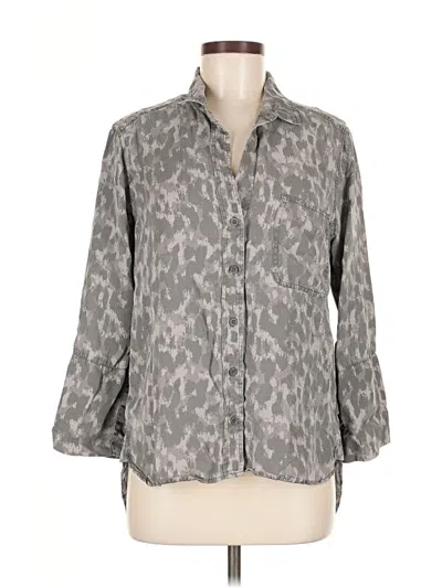 Pre-owned Cloth & Stone 3/4 Sleeve Button Down Shirt In Gray
