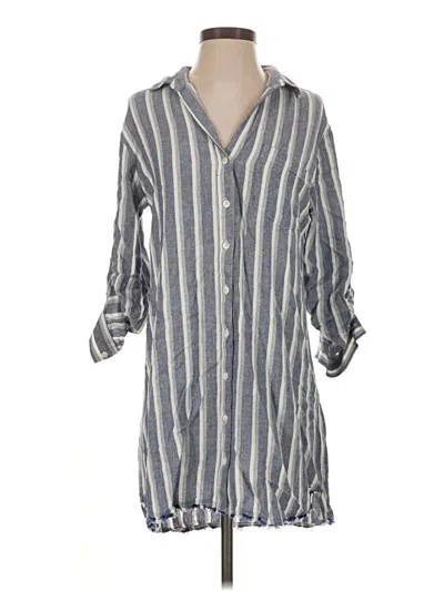 Pre-owned Cloth & Stone 3/4 Sleeve Button Down Shirt In Gray