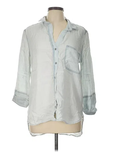 Pre-owned Cloth & Stone 3/4 Sleeve Button Down Shirt In Silver