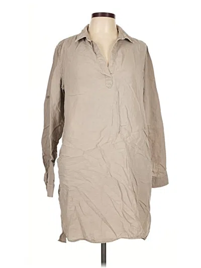 Pre-owned Cloth & Stone 3/4 Sleeve Button Down Shirt In Tan