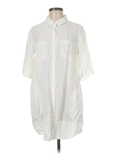 Pre-owned Cloth & Stone 3/4 Sleeve Button Down Shirt In White
