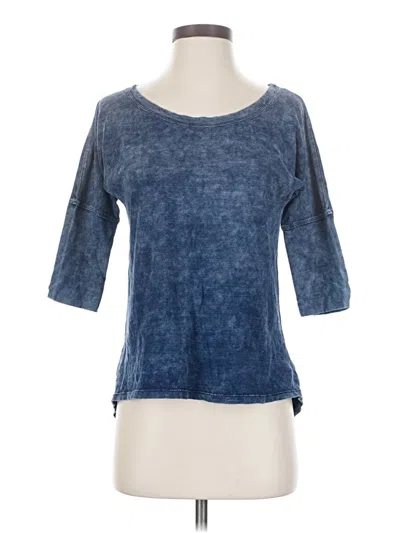 Pre-owned Cloth & Stone 3/4 Sleeve T-shirt In Blue