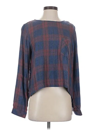 Pre-owned Cloth & Stone 3/4 Sleeve T-shirt In Blue