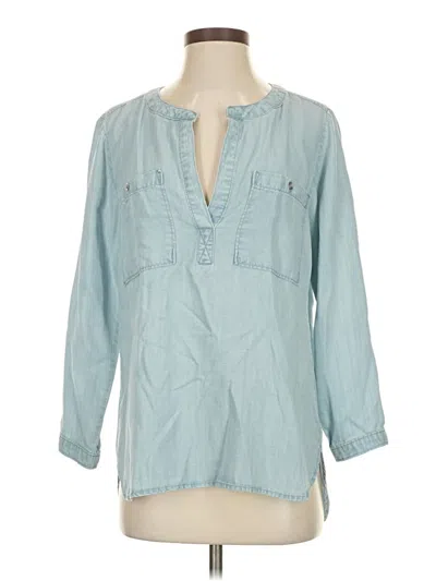 Pre-owned Cloth & Stone 3/4 Sleeve T-shirt In Blue