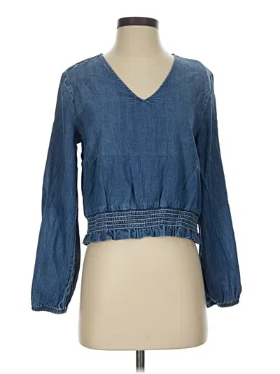 Pre-owned Cloth & Stone 3/4 Sleeve T-shirt In Blue