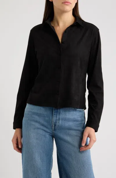 Cloth & Stone Boxy Shirt In Black