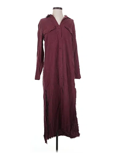 Pre-owned Cloth & Stone Casual Dress In Burgundy