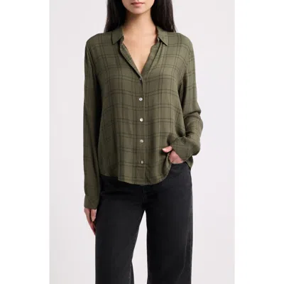 Cloth & Stone Classic Plaid Button-up Shirt In Green