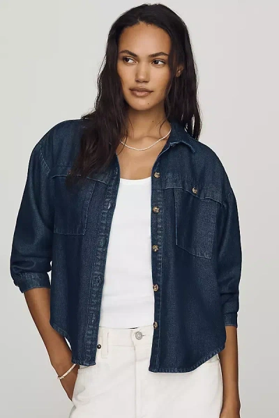 Cloth & Stone Denim Rinse Buttondown Shirt In Blue
