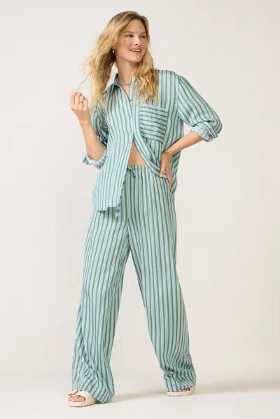 Cloth & Stone Drawcord Flowy Pant In Blue