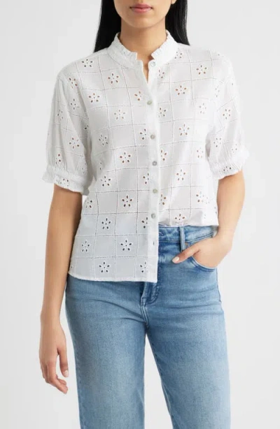 Cloth & Stone Eyelet Embroidery Woven Shirt In Multi