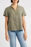Cloth & Stone Flowy Button-up Shirt In Green
