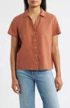Cloth & Stone Flowy Button-up Shirt In Brown
