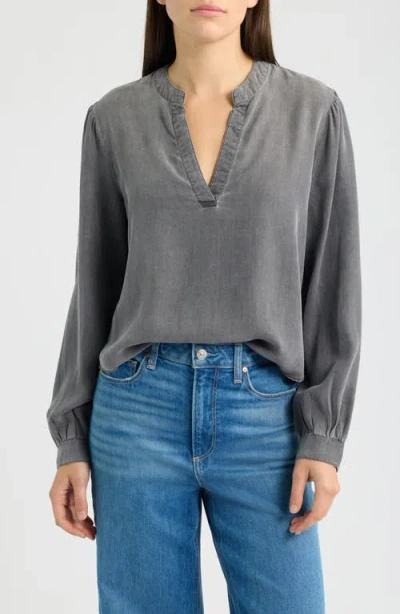 Cloth & Stone Gathered Top In Gray