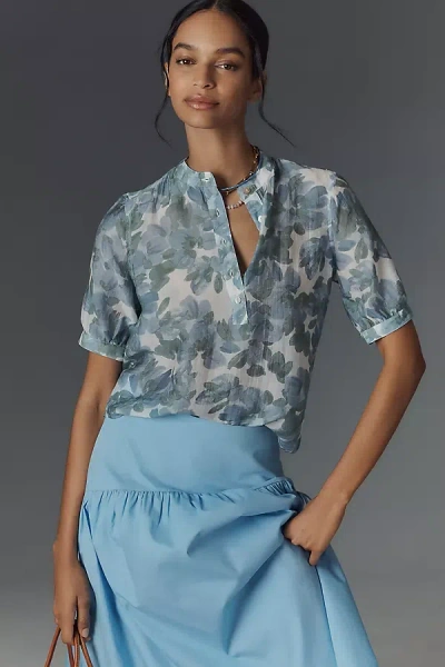 Cloth & Stone Half-placket Printed Blouse In Multi