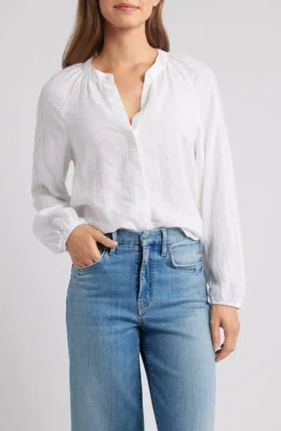 Cloth & Stone Hidden Placket Top In White