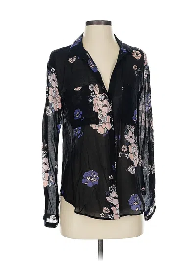 Pre-owned Cloth & Stone Long Sleeve Blouse In Black