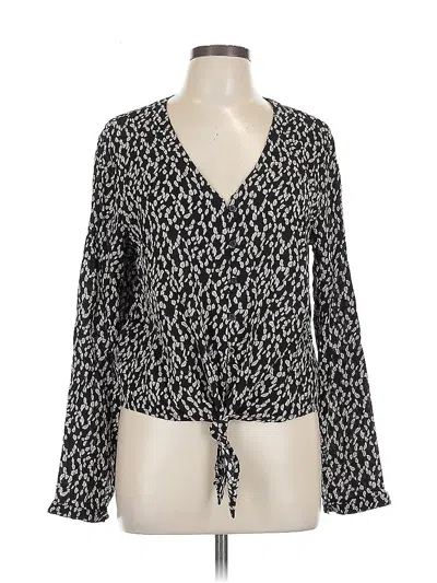 Pre-owned Cloth & Stone Long Sleeve Blouse In Black