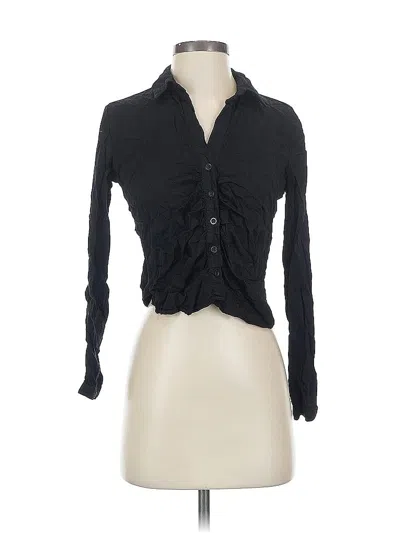 Pre-owned Cloth & Stone Long Sleeve Blouse In Black