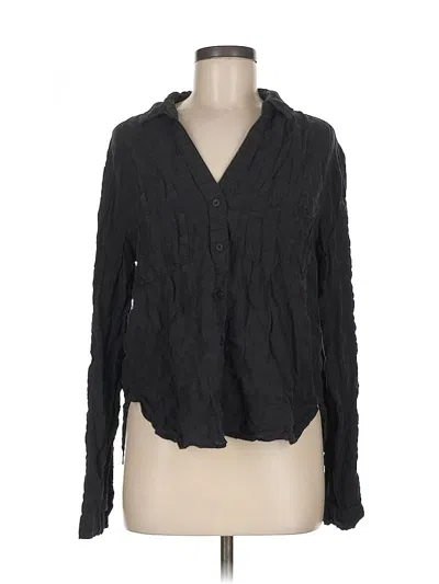 Pre-owned Cloth & Stone Long Sleeve Blouse In Black