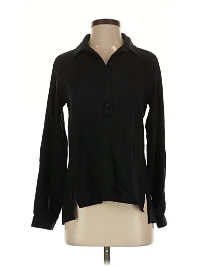 Pre-owned Cloth & Stone Long Sleeve Blouse In Black