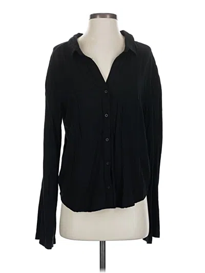 Pre-owned Cloth & Stone Long Sleeve Blouse In Black