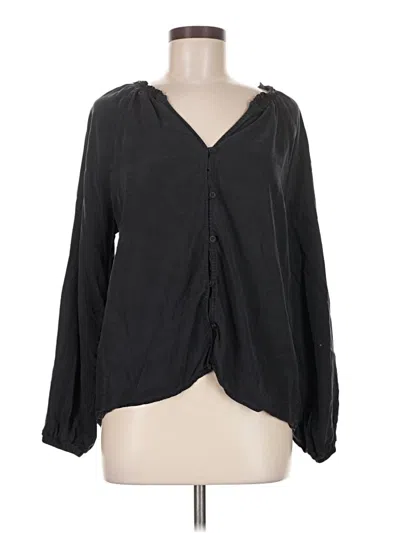 Pre-owned Cloth & Stone Long Sleeve Blouse In Black