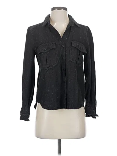 Pre-owned Cloth & Stone Long Sleeve Blouse In Black
